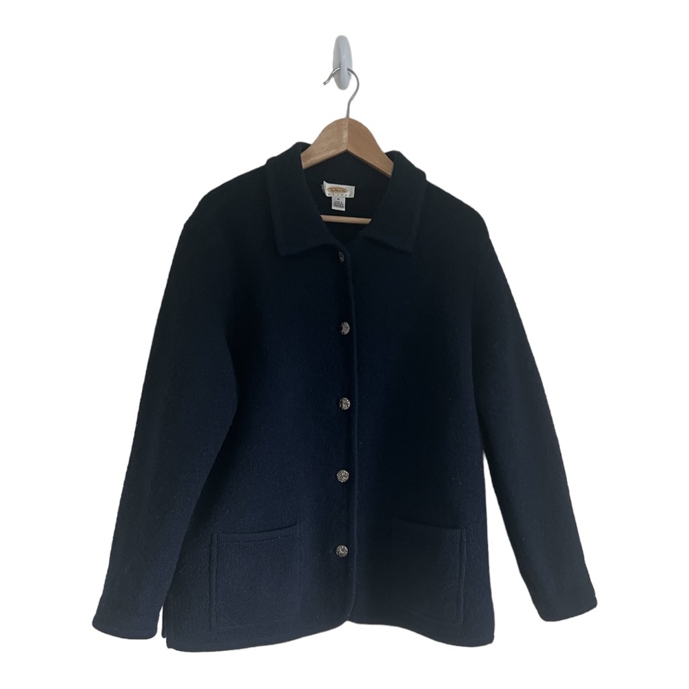 Talbots Medium Sweater Shacket Blue Size medium petite - Picture 2 of 5